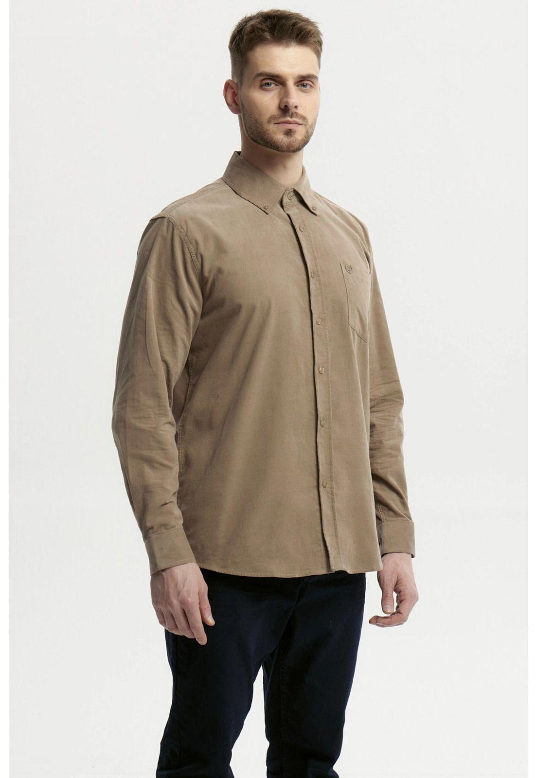 Camisa Hombre Slim Kaki-1