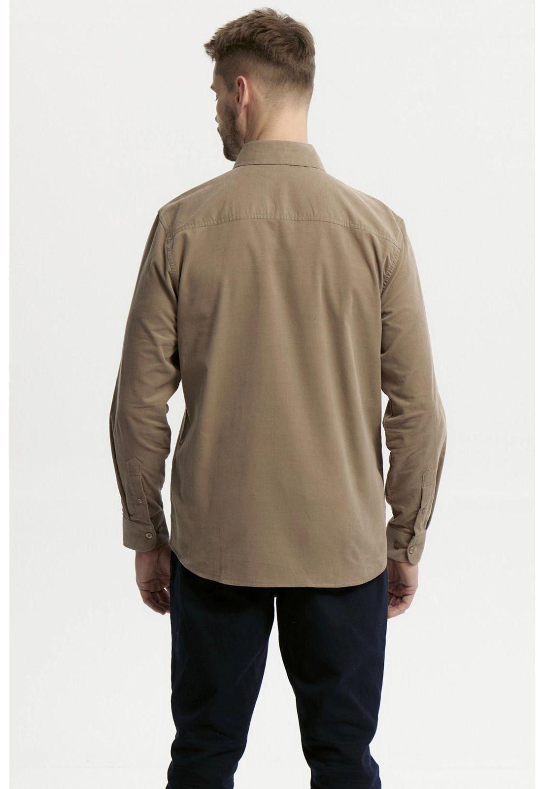 Camisa Hombre Slim Kaki-2
