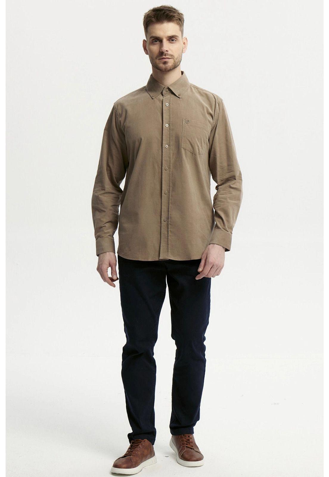 Camisa Hombre Slim Kaki-3