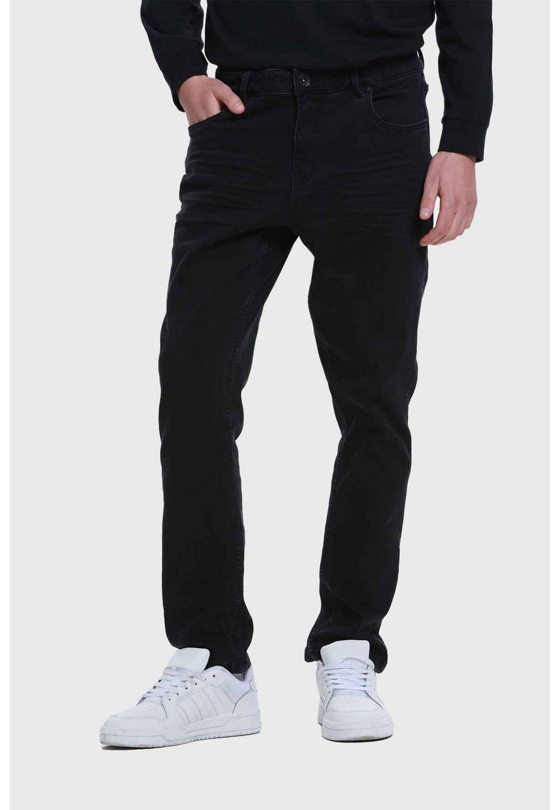 Jeans Hombre Slim Con Polar Negro-0
