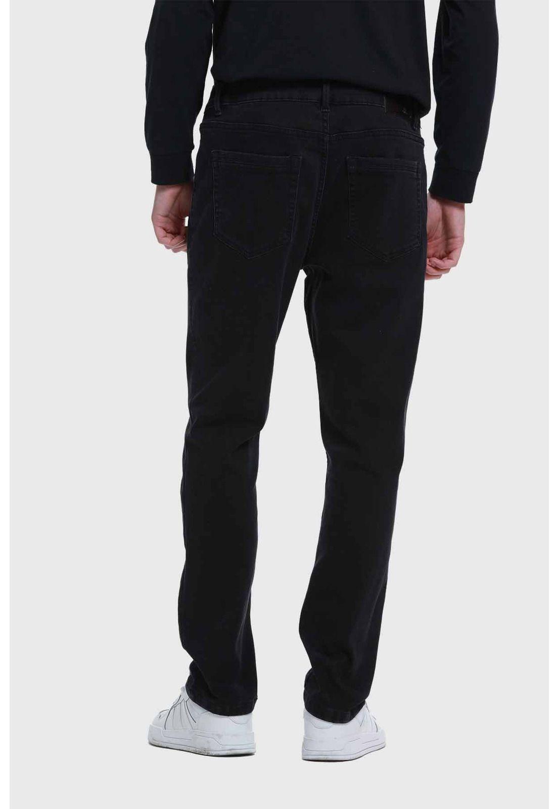 Jeans Hombre Slim Con Polar Negro-2