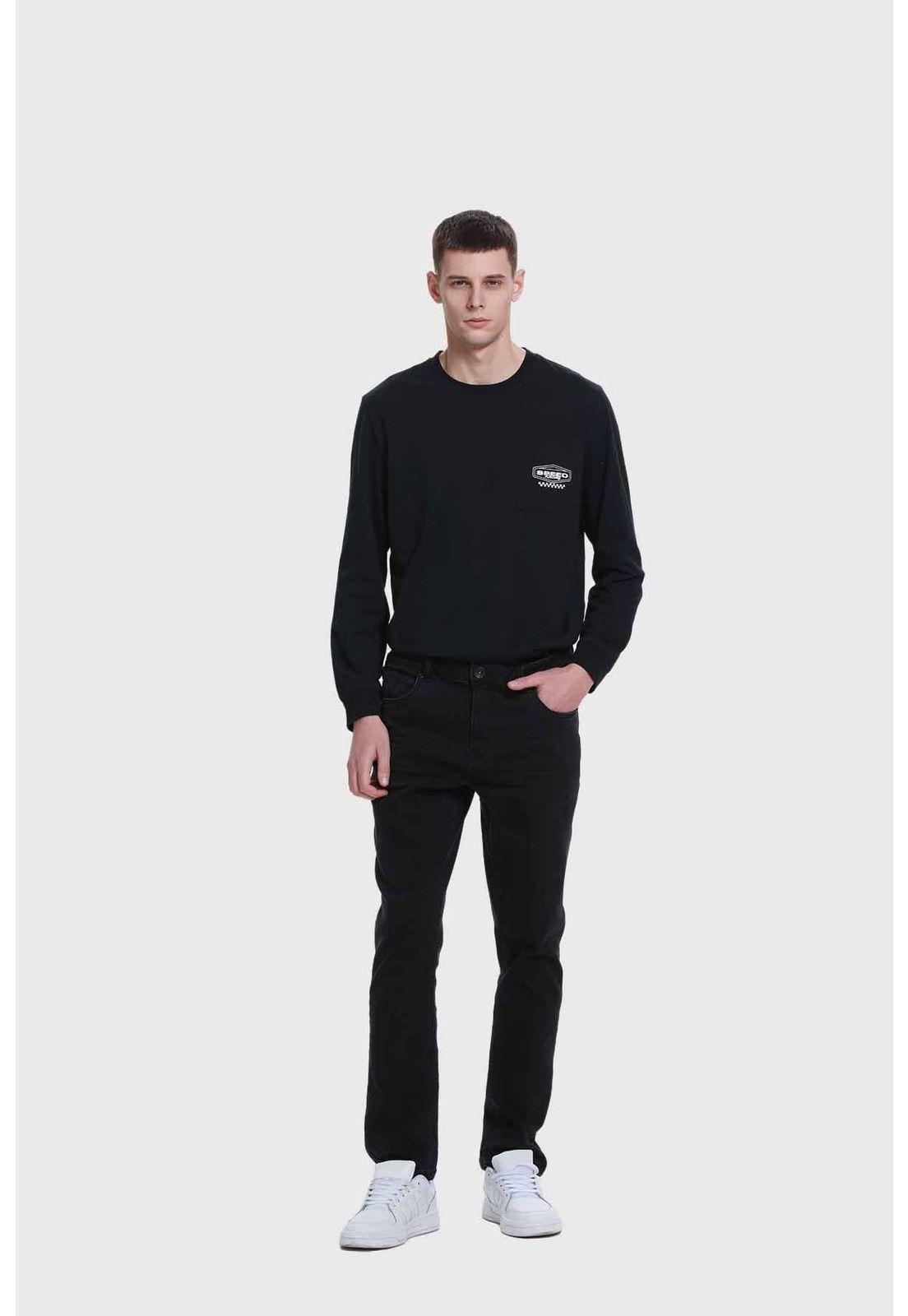 Jeans Hombre Slim Con Polar Negro-3