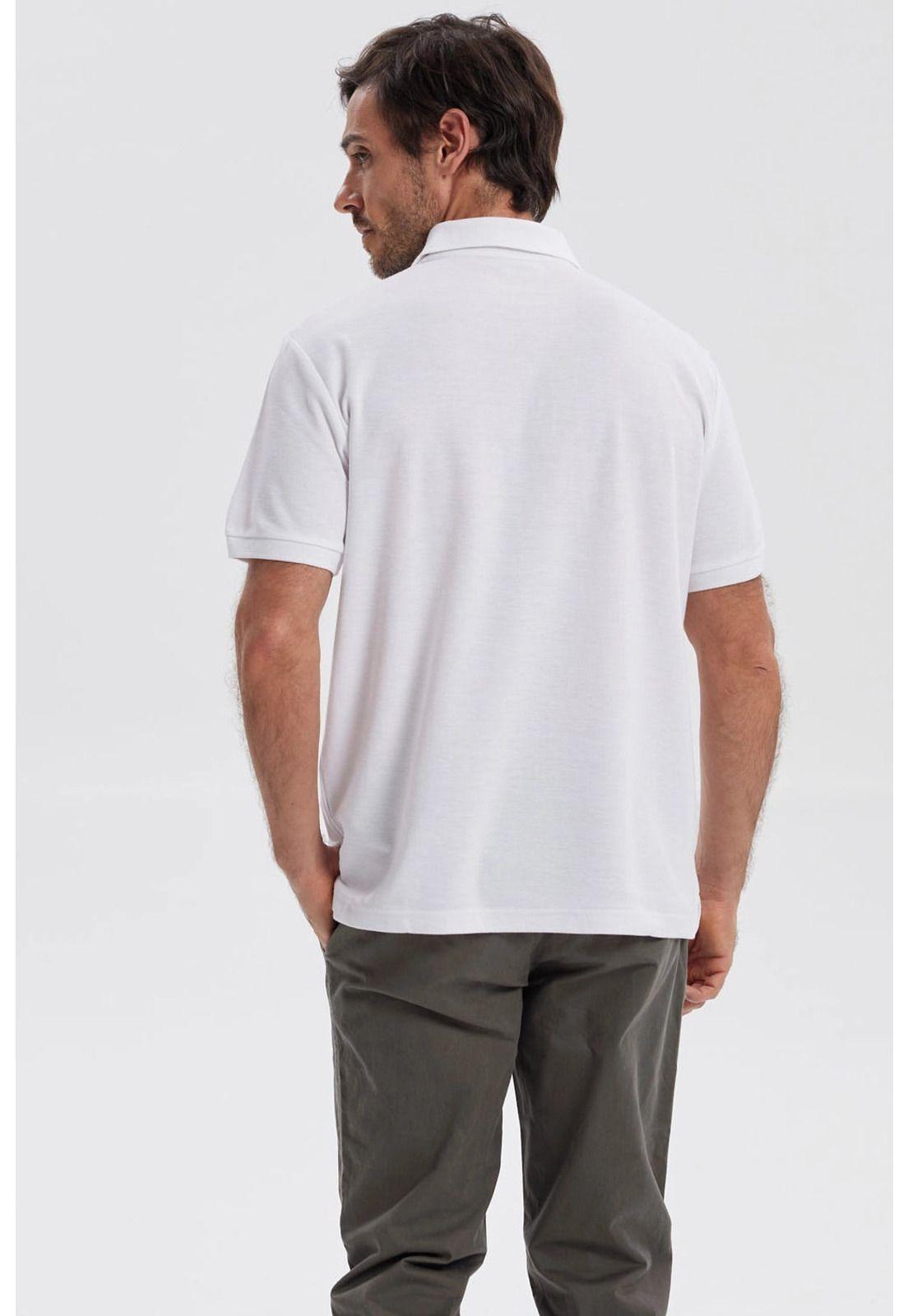 Polera Hombre Piqué Básica Lisa Blanco - ll-2