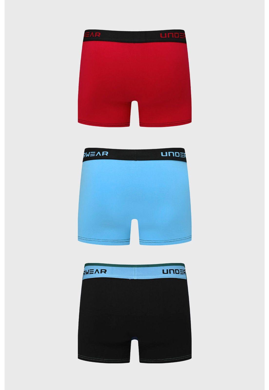 Boxer Hombre Triapack Corto Rojo-1