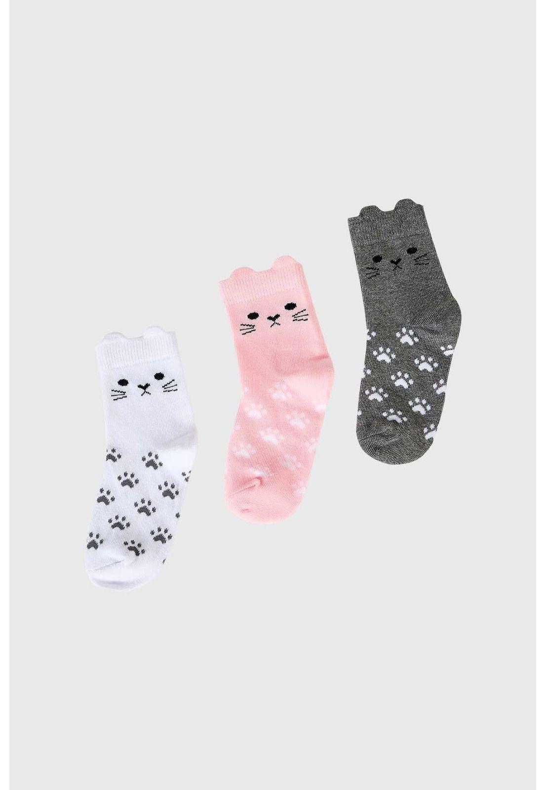 Calcetín Niña Tripack Rosado - lll-0