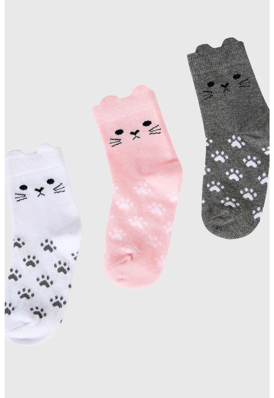 Calcetín Niña Tripack Rosado - lll-1