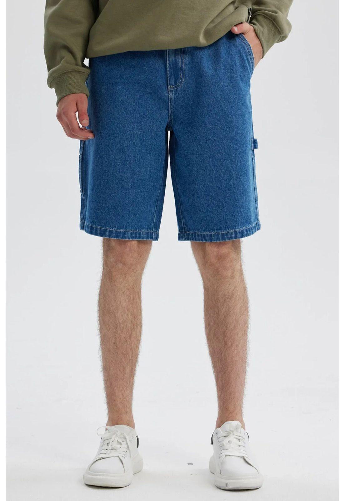 Bermuda Hombre Carpintero Baggy Fit Azul-0