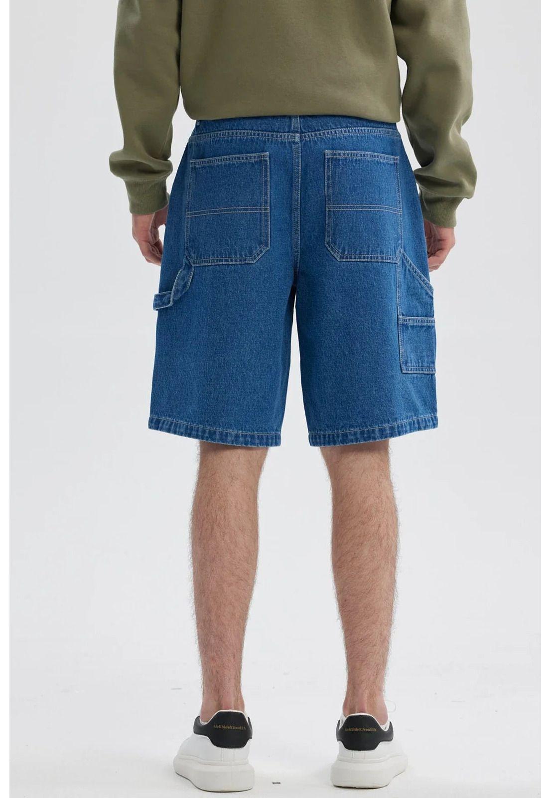 Bermuda Hombre Carpintero Baggy Fit Azul-2