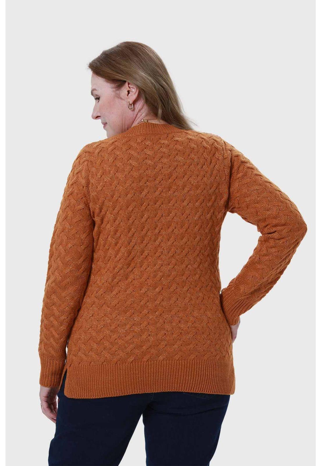 Sweater Mujer Calado Camel I-2