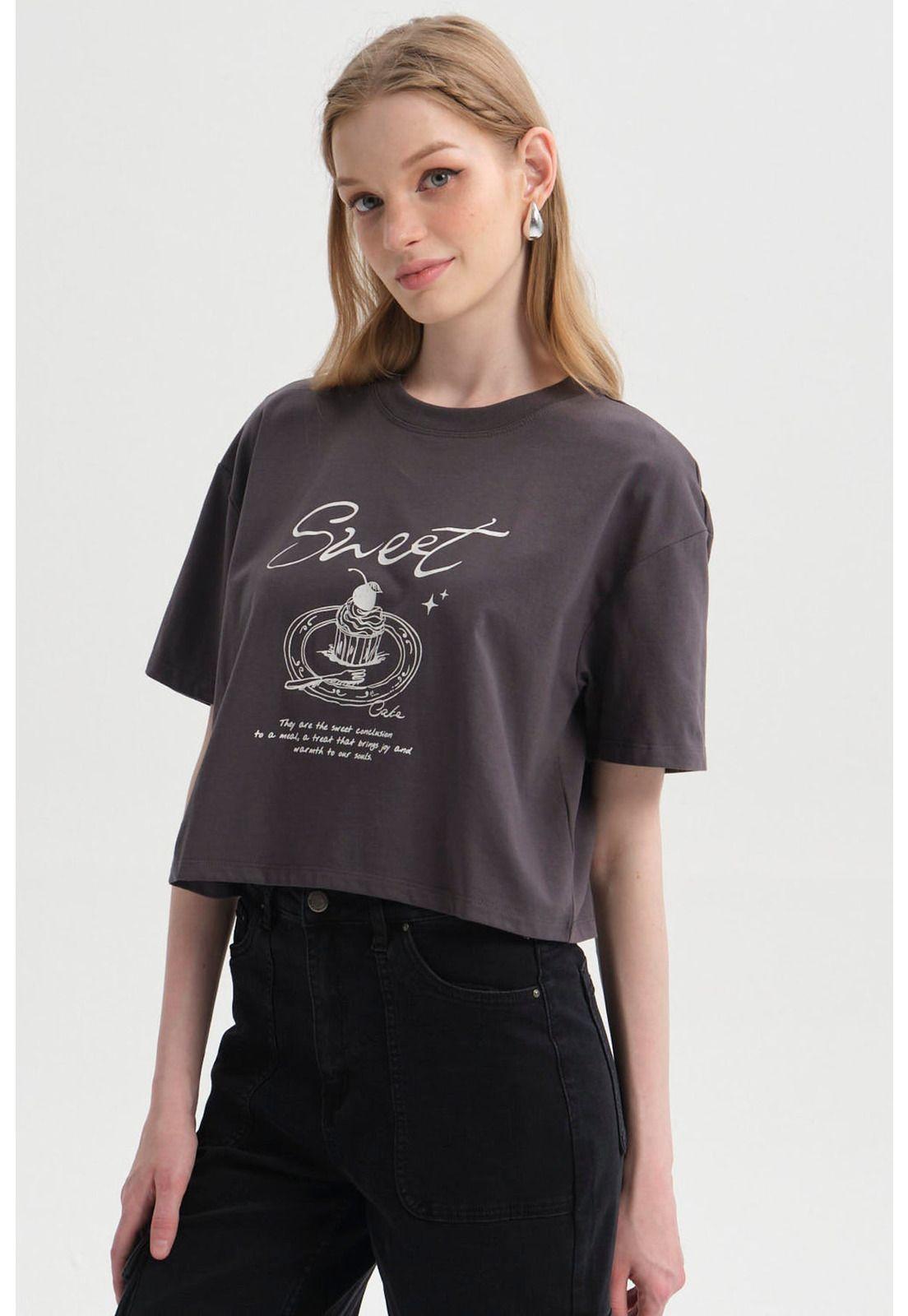 Polera Mujer Print Crop Gris Marengo-1