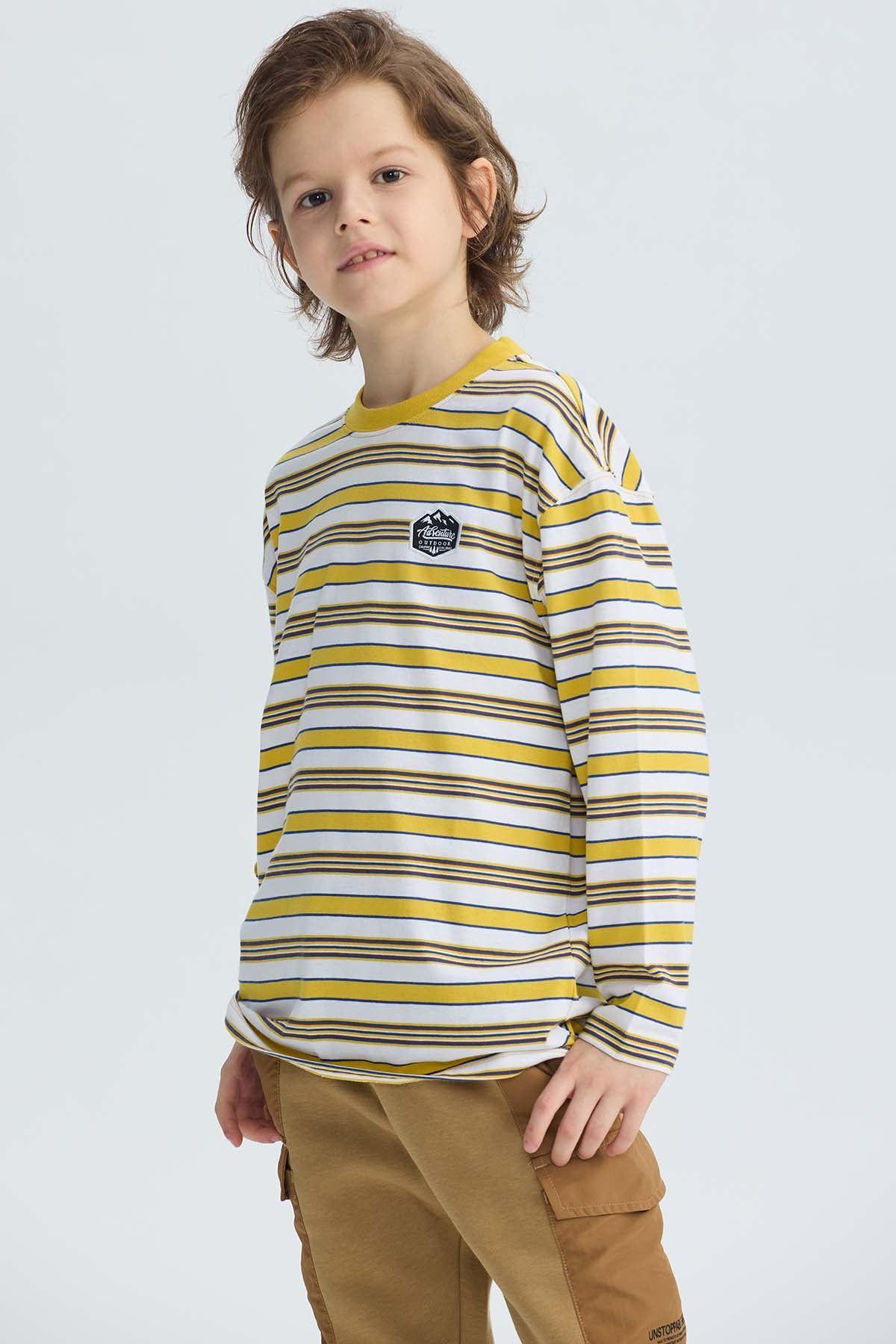 Polera Niño Rayas Amarillo-0