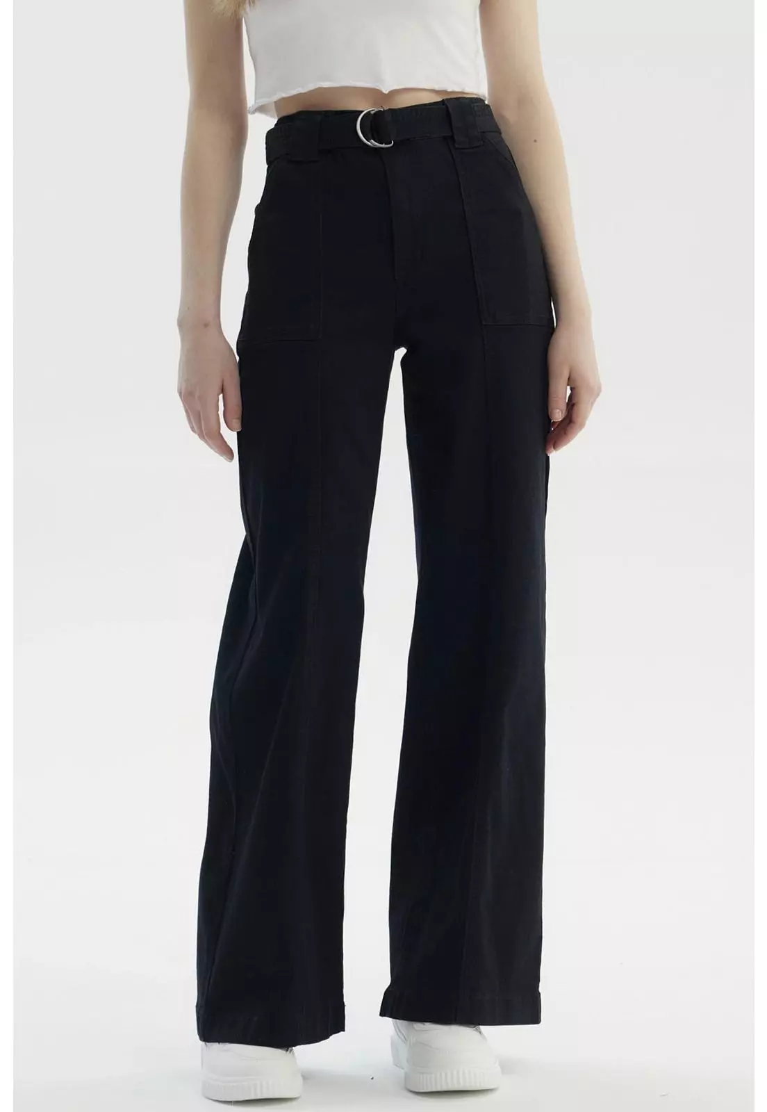 Jeans Mujer Palazzo Negro-0