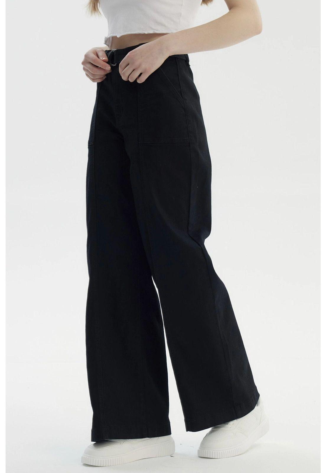 Jeans Mujer Palazzo Negro-1