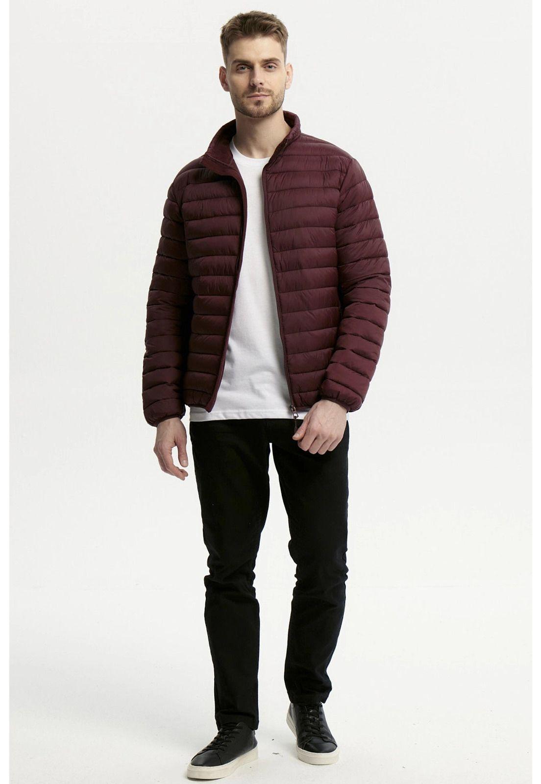 Parka Hombre Básica Burdeo-3