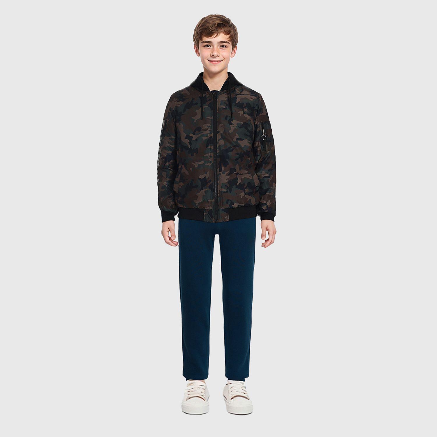 Chaqueta Niño Bomber Verde Militar-2