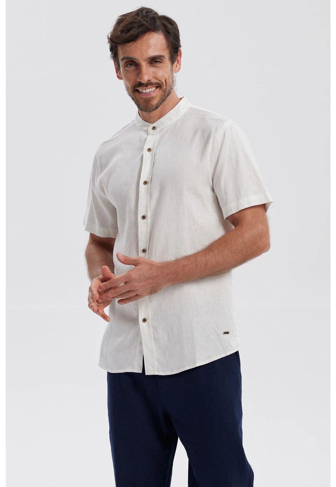 Camisa Hombre Lino Crudo-0