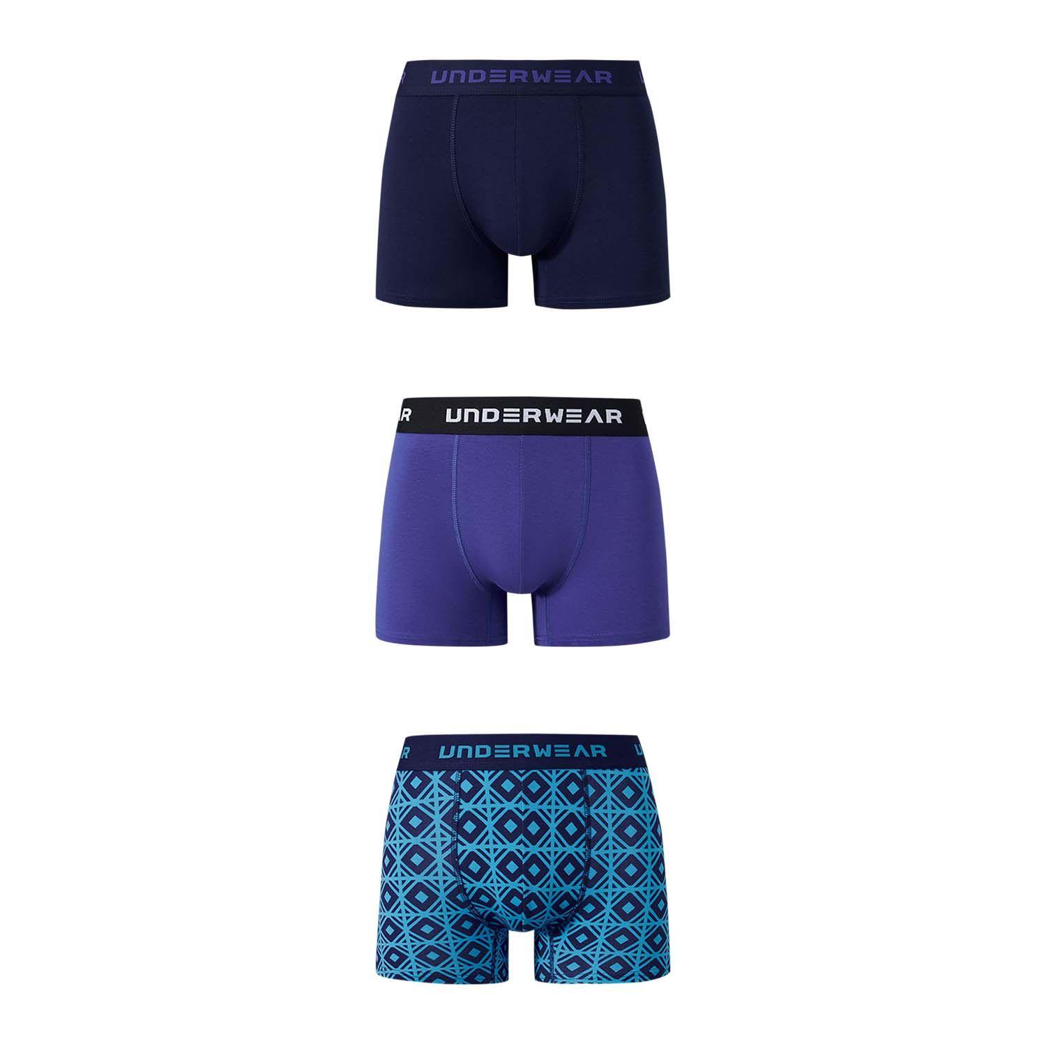 Boxer Hombre Tripack Liso Azul II Fashion's Park-0