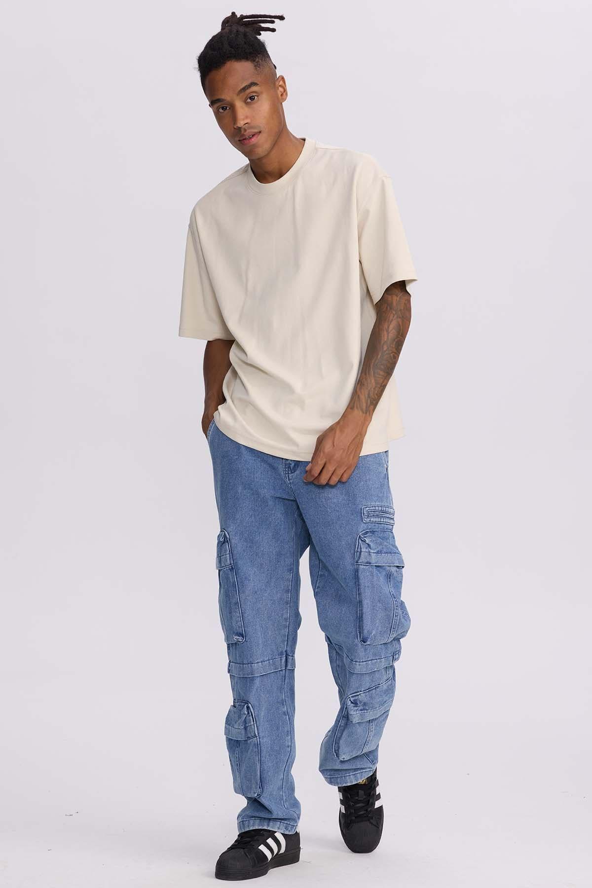 Polera Hombre Loose Fit Beige-3