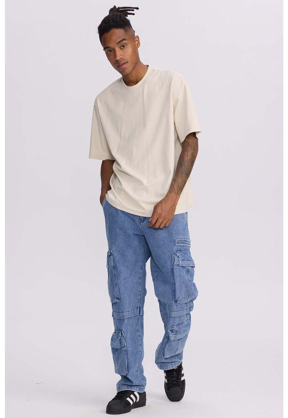 Polera Hombre Loose Fit Beige-3