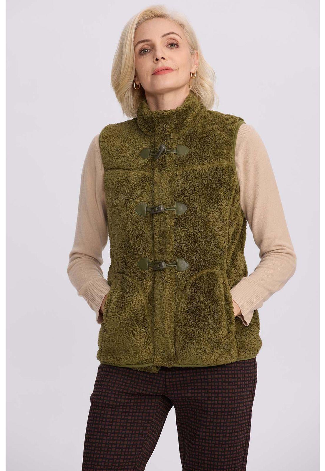 Polar Mujer Peludo Estilo Montgomery Verde-1