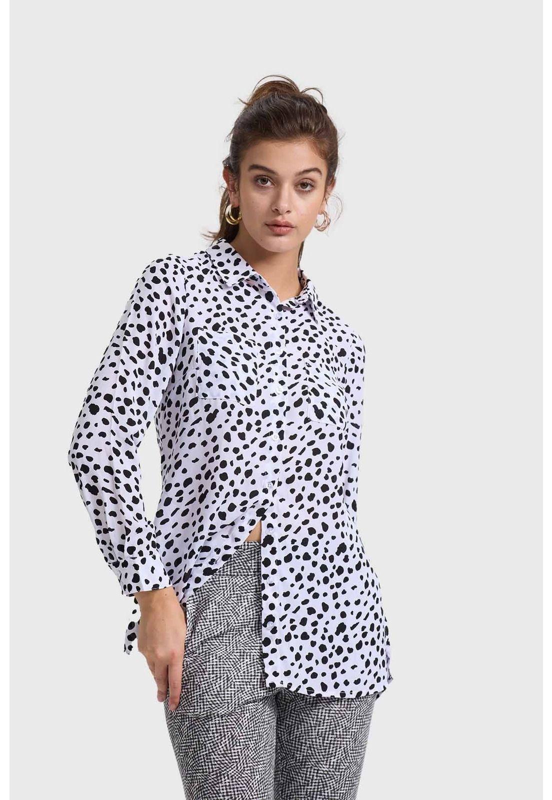 Blusa Mujer Abotonada Blanco - ll-0