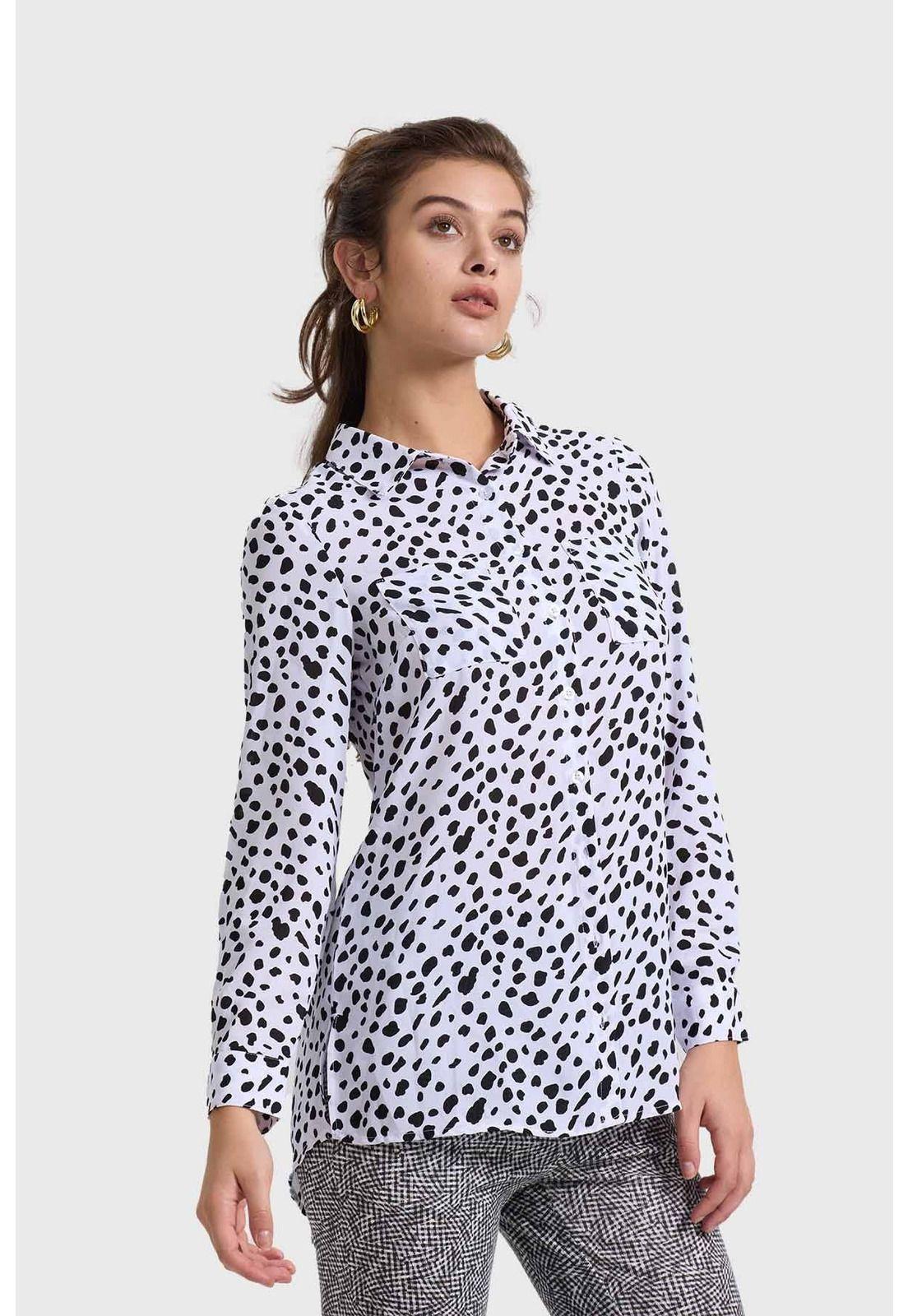 Blusa Mujer Abotonada Blanco - ll-1