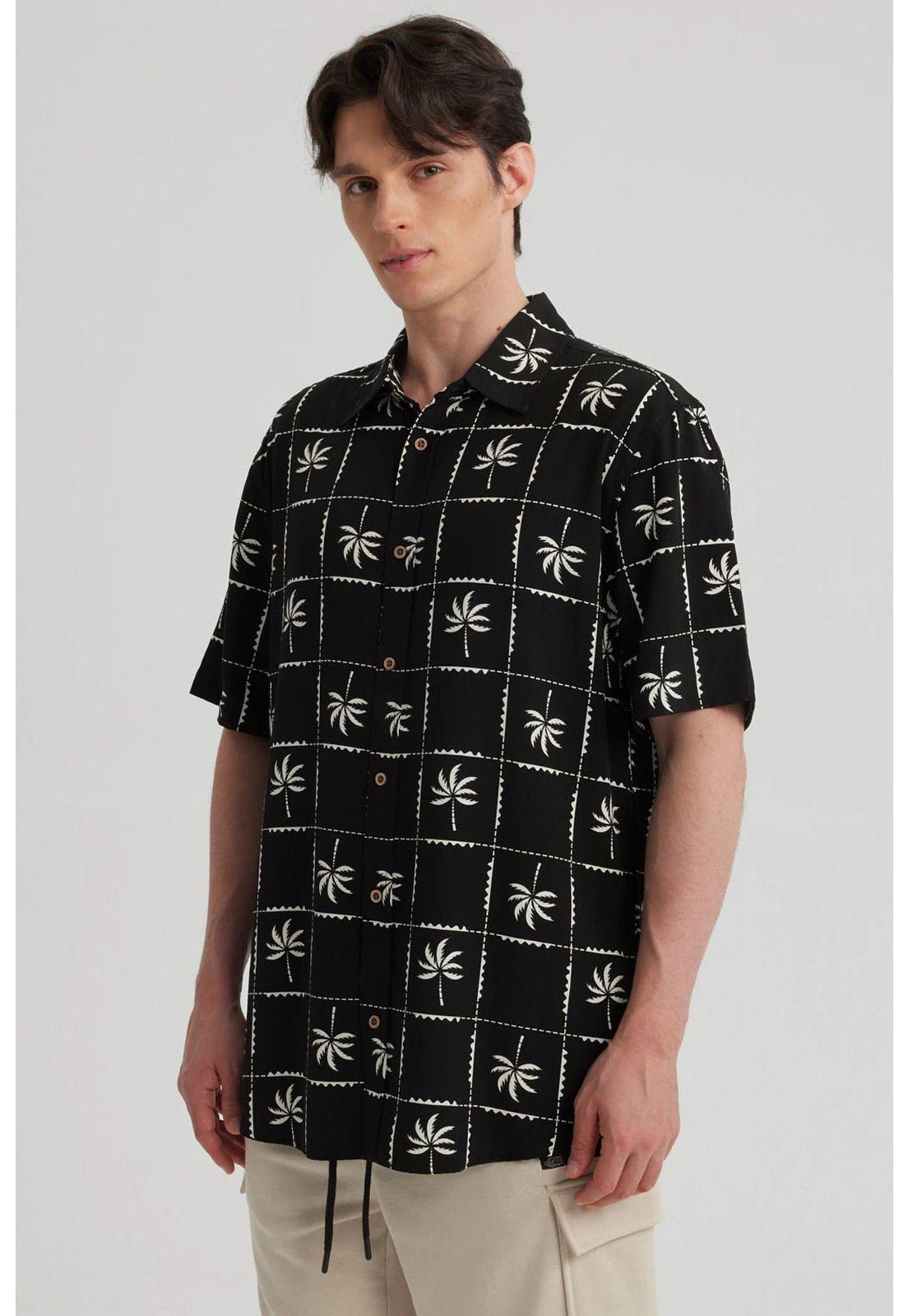 Camisa Hombre Full Print Negro - VI-2