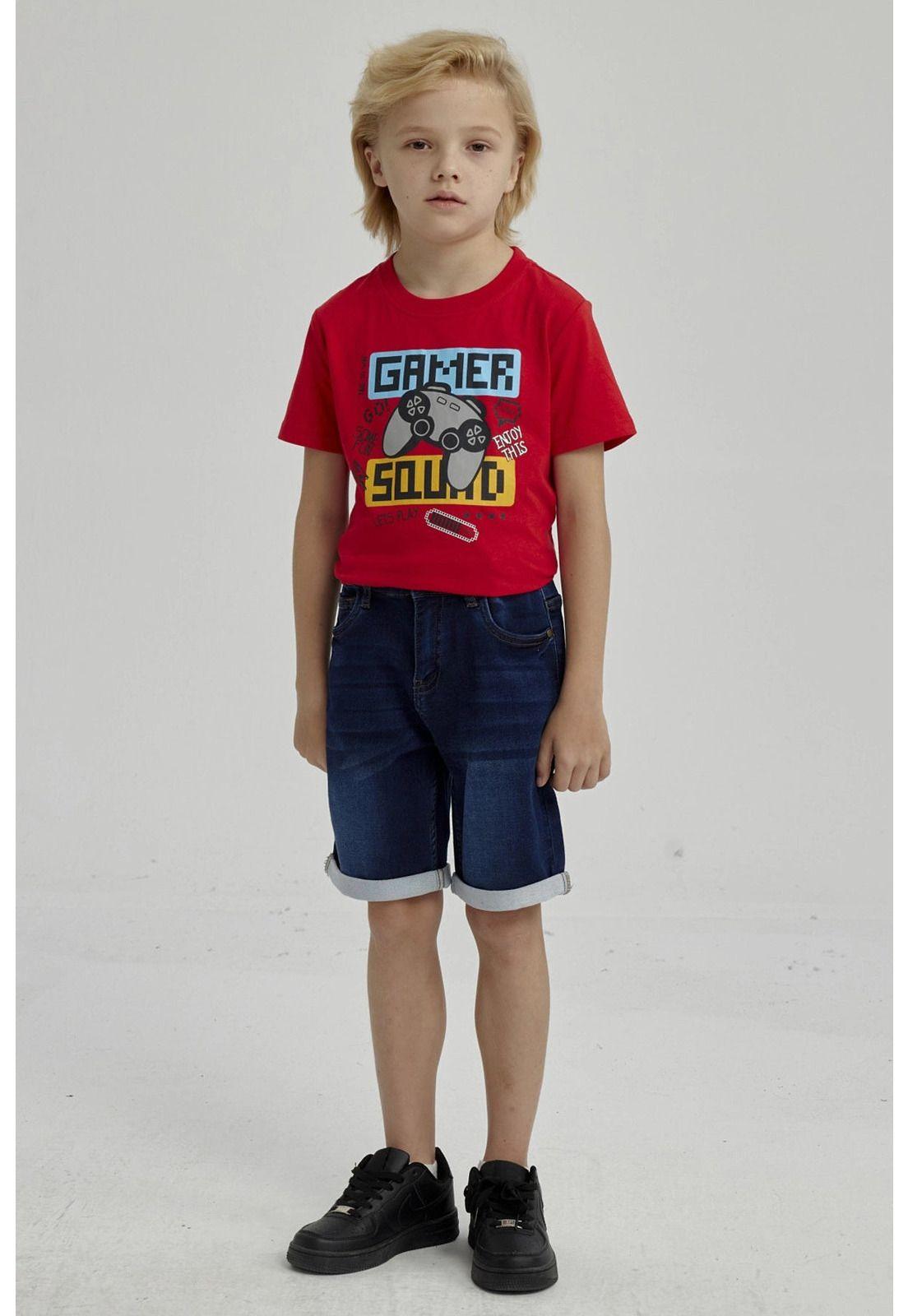 Bermuda Niño Básico Denim Azul Oscuro-7