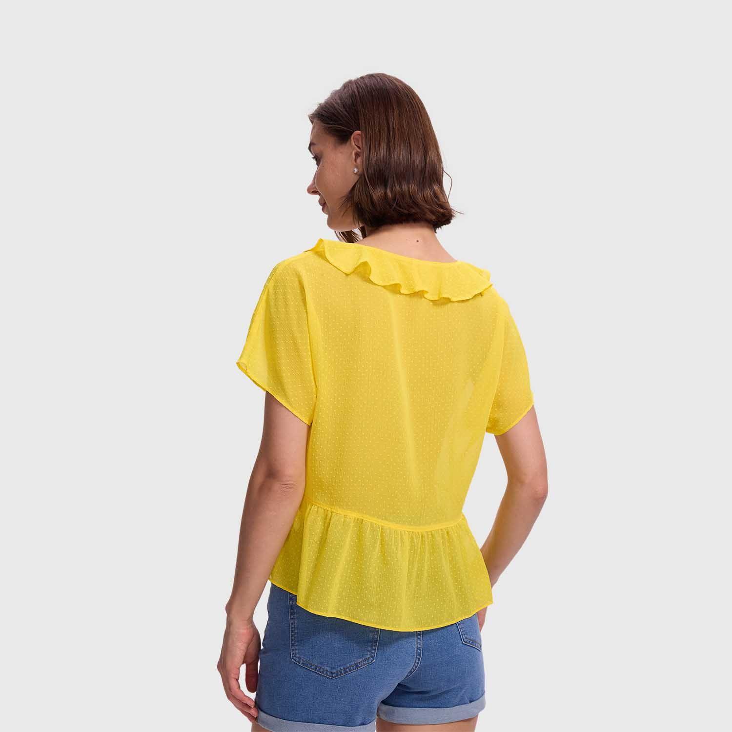 Blusa Mujer Abotonada Aplicación Amarillo Fashion's Park-2
