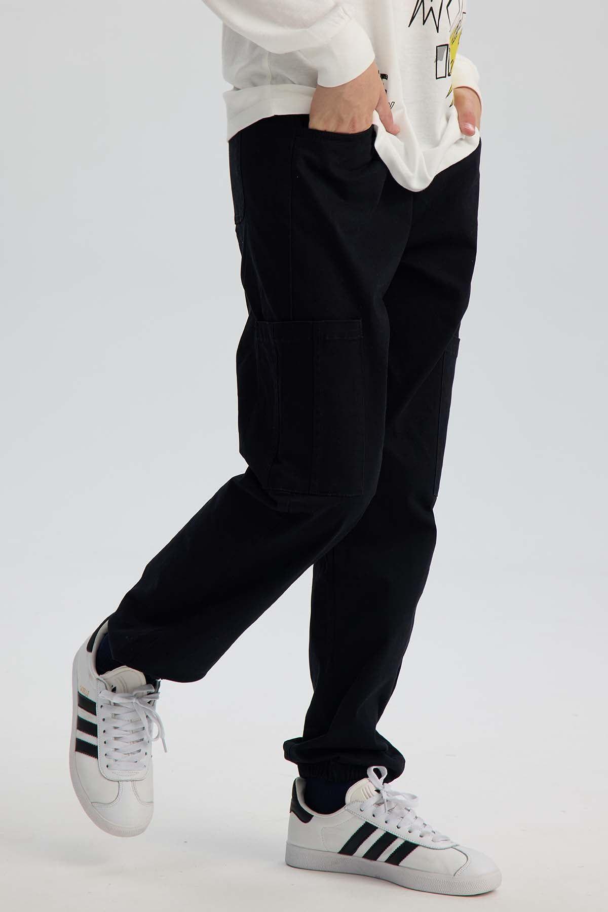 Pantalón Niño Jogger Cargo Negro-1