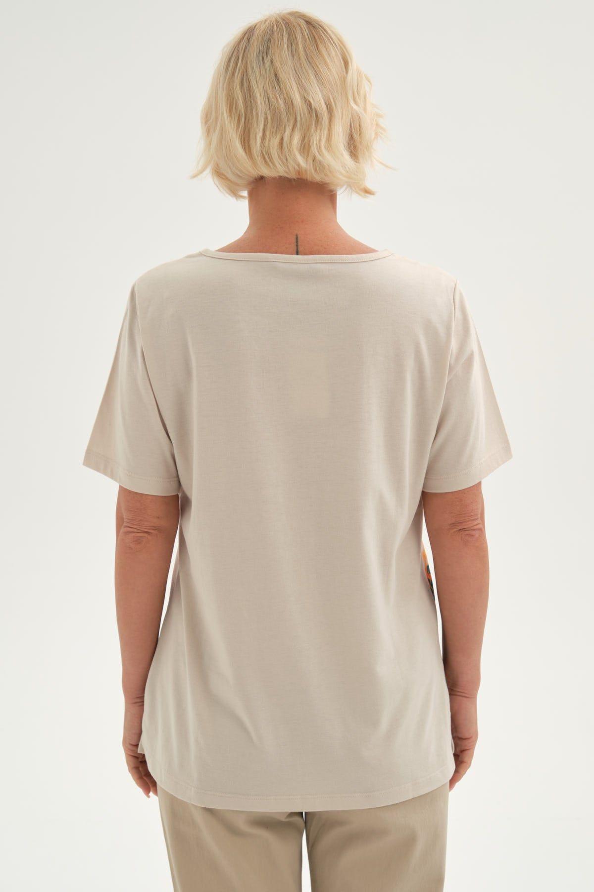 Polera Mujer Estampada Beige II-2