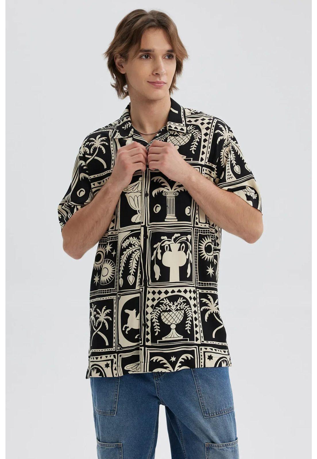 Camisa Hombre Full Rapport Negro - lll-0