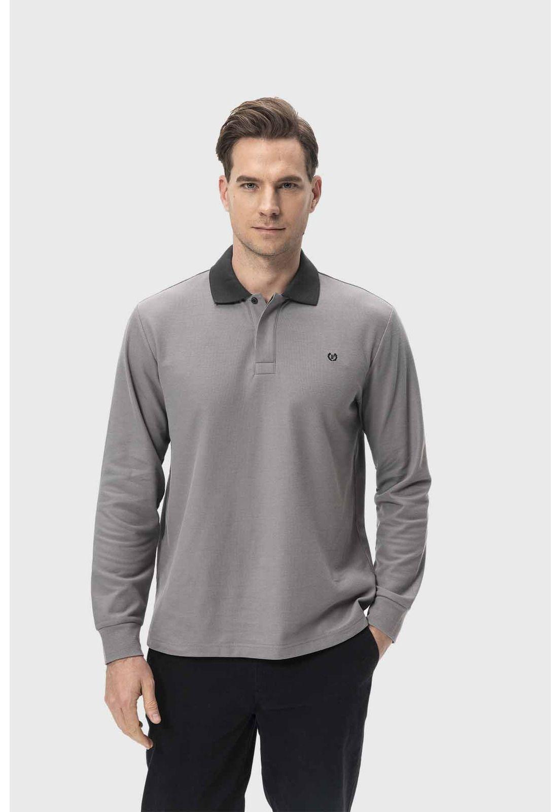 Polera Hombre Franja Gris-0