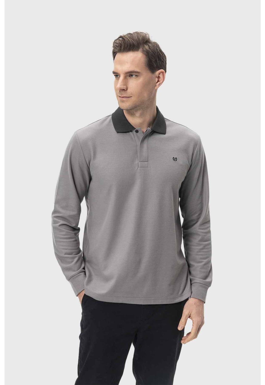 Polera Hombre Franja Gris-1