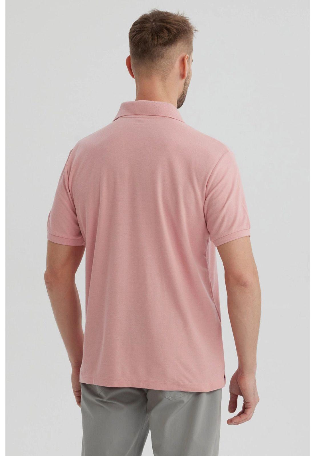 Polera Hombre Pique Básica Lisa Palo Rosa - lV-2