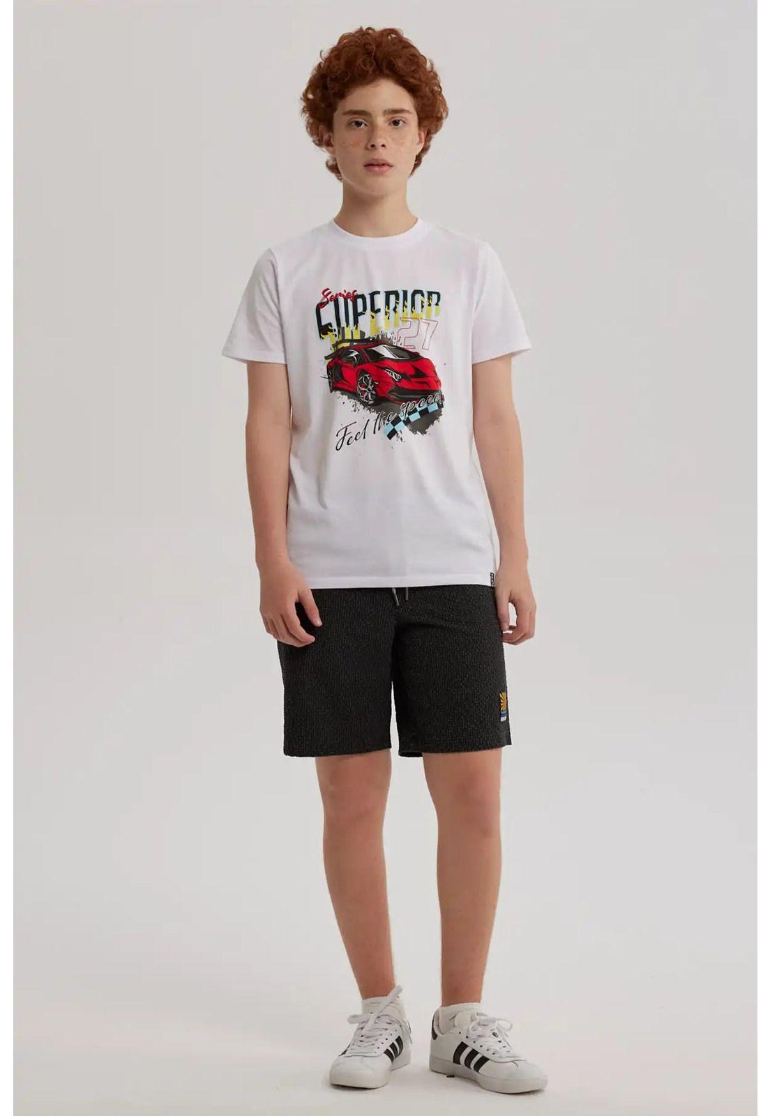 Short De Baño Niño Textura Negro-3