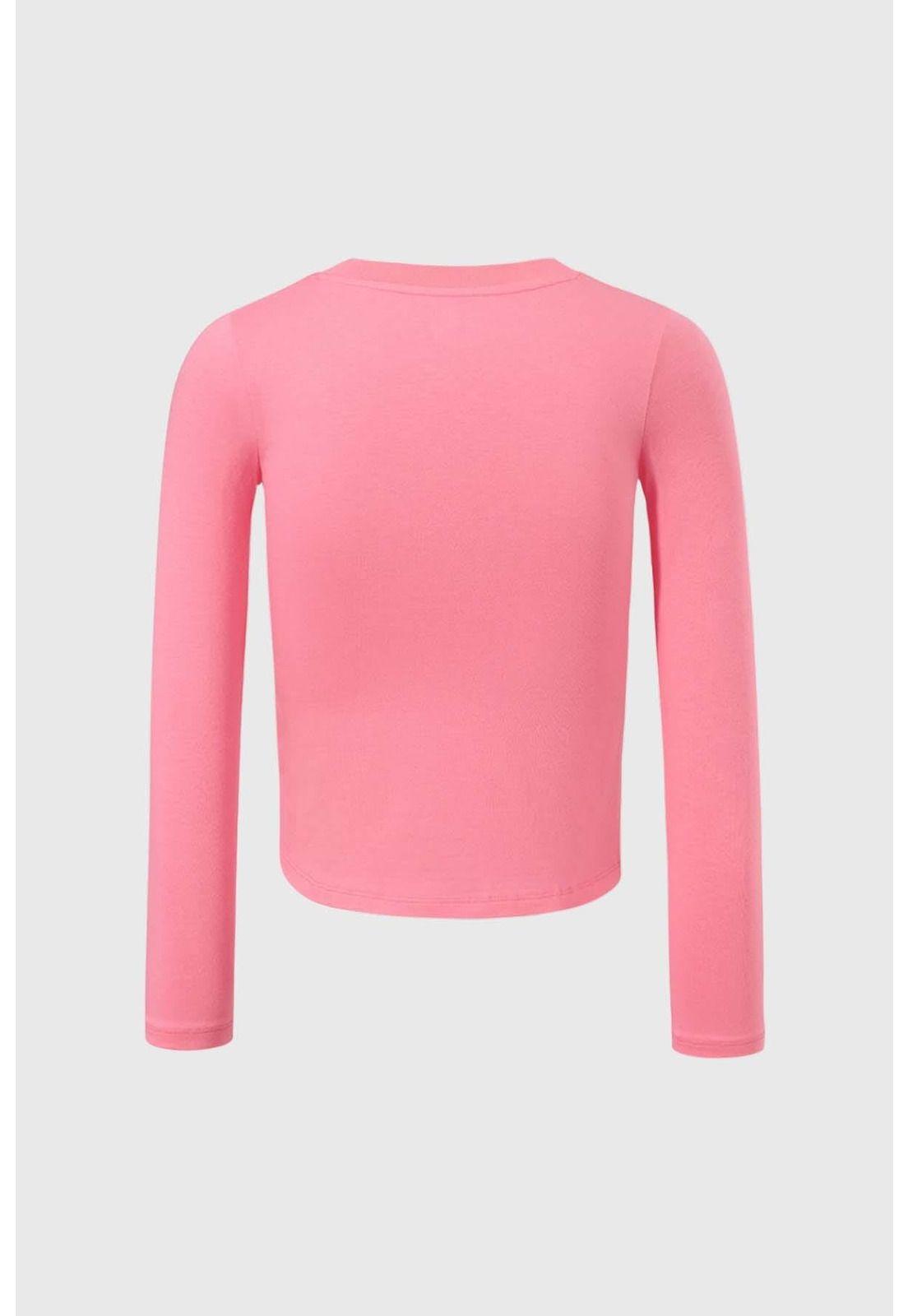 Polera Niña Con Aplicación Tul Rosado-1