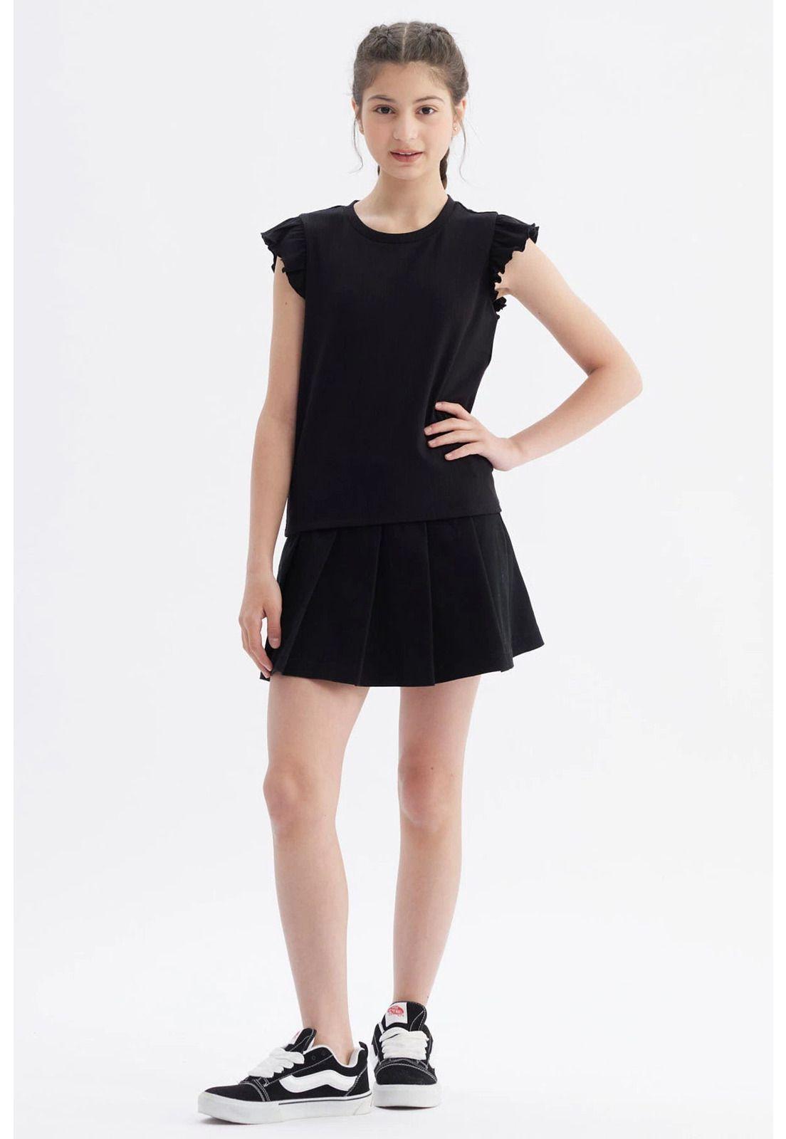 Polera Niña Rib Negro- ll-3