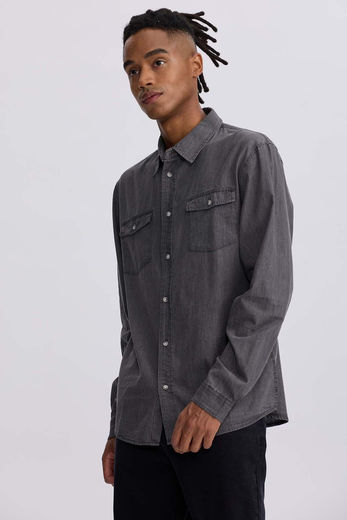 Camisa Hombre Clásica Dallas Gris-0