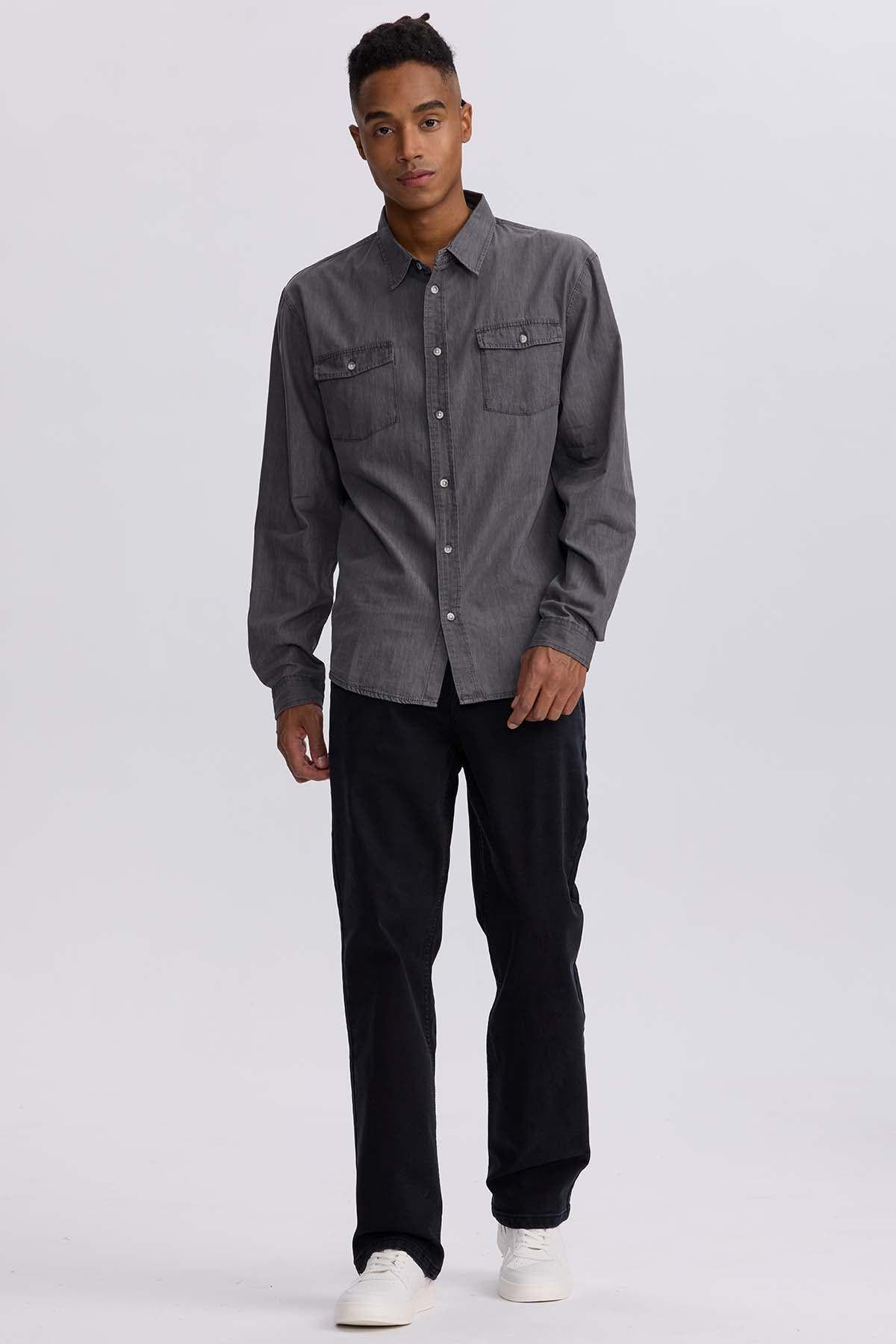 Camisa Hombre Clásica Dallas Gris-3