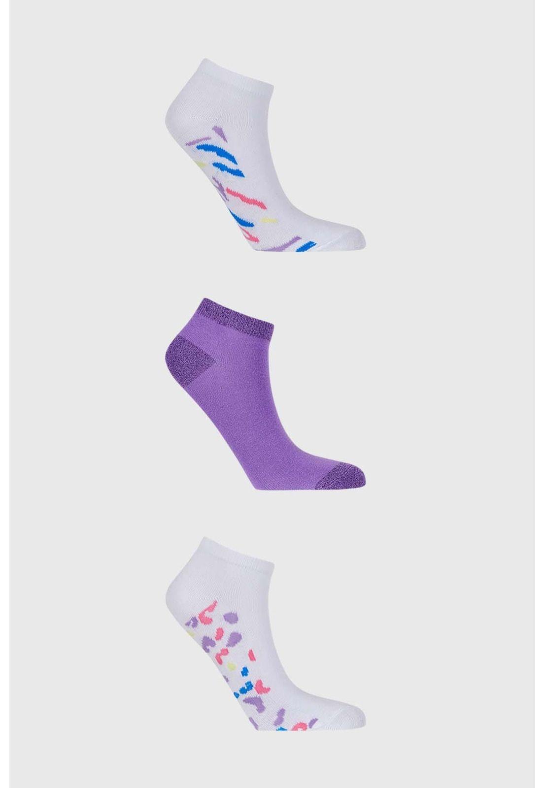 Calceta Deportiva Mujer Tripack Violeta - VII-0