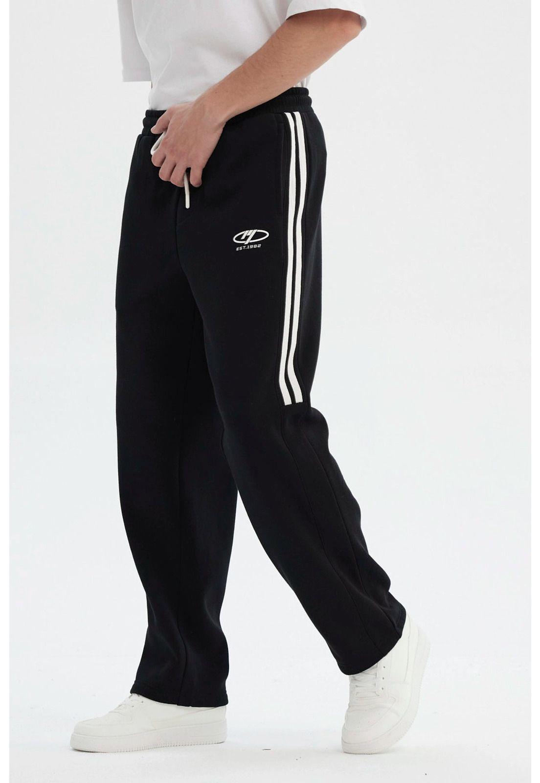 Pantalón Buzo Hombre Calce Recto Negro - Xll-1