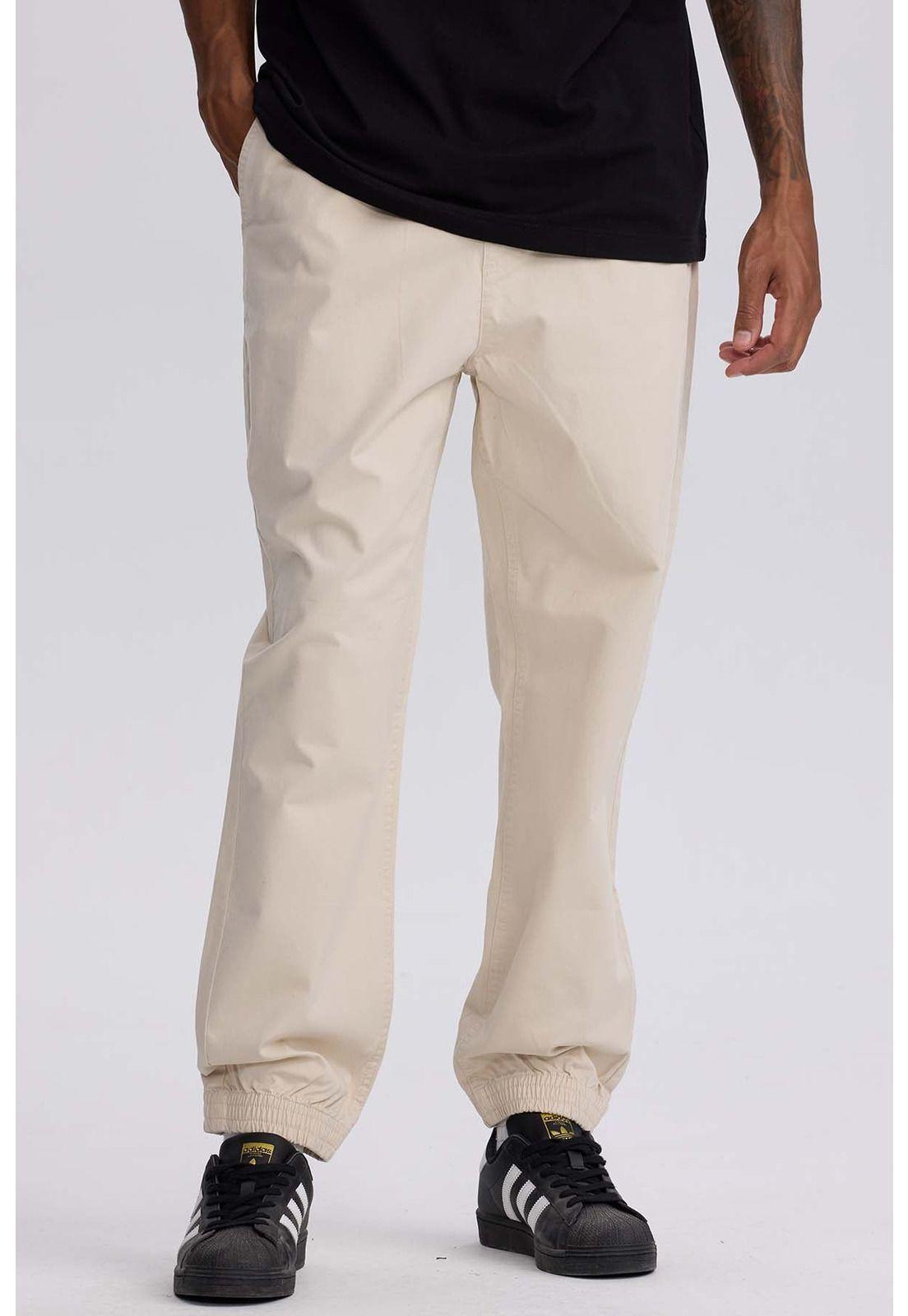 Pantalón Hombre Jogger Twill Beige-0
