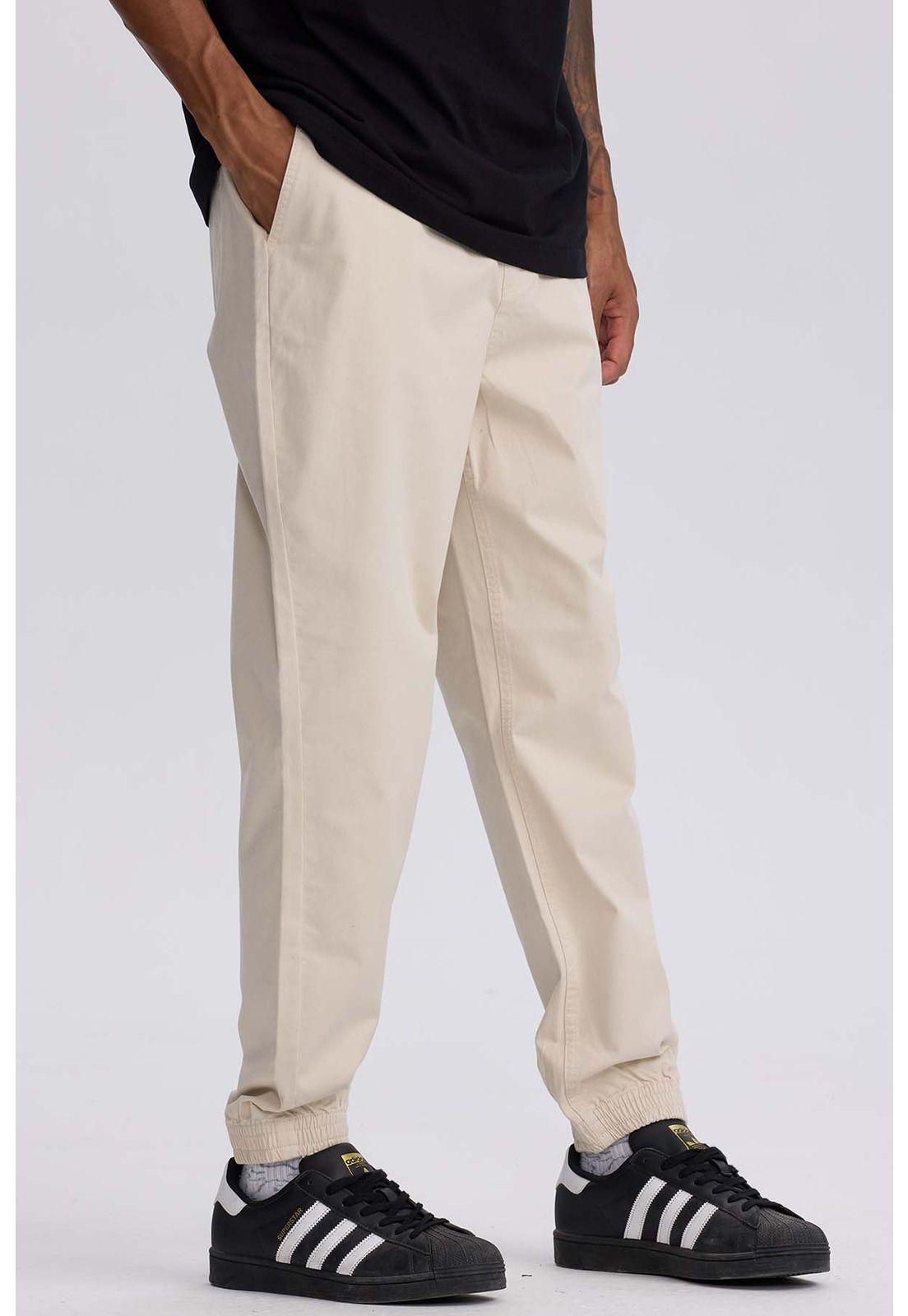 Pantalón Hombre Jogger Twill Beige-1