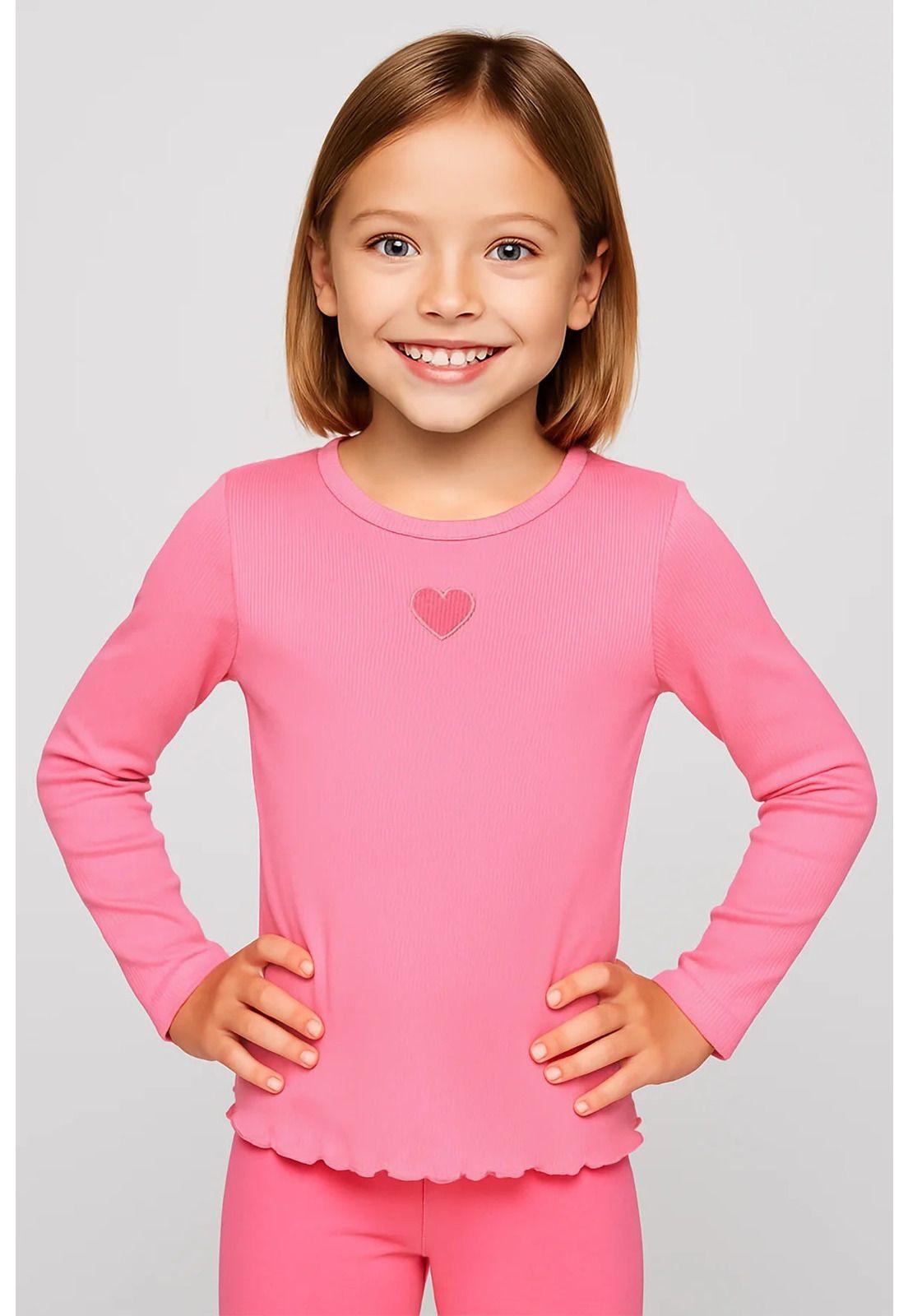 Polera Niña Rib Cut Rosado-0