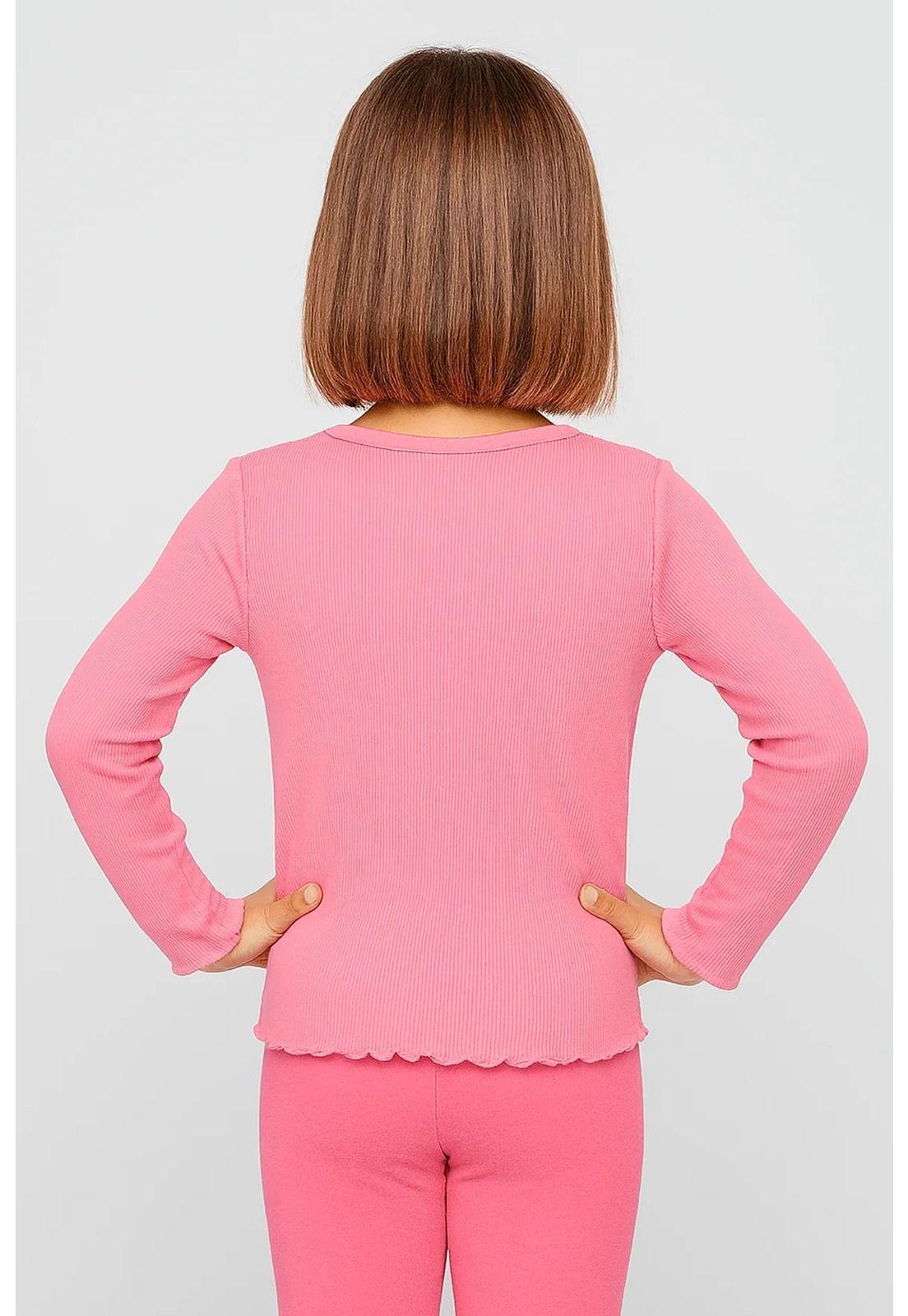 Polera Niña Rib Cut Rosado-2