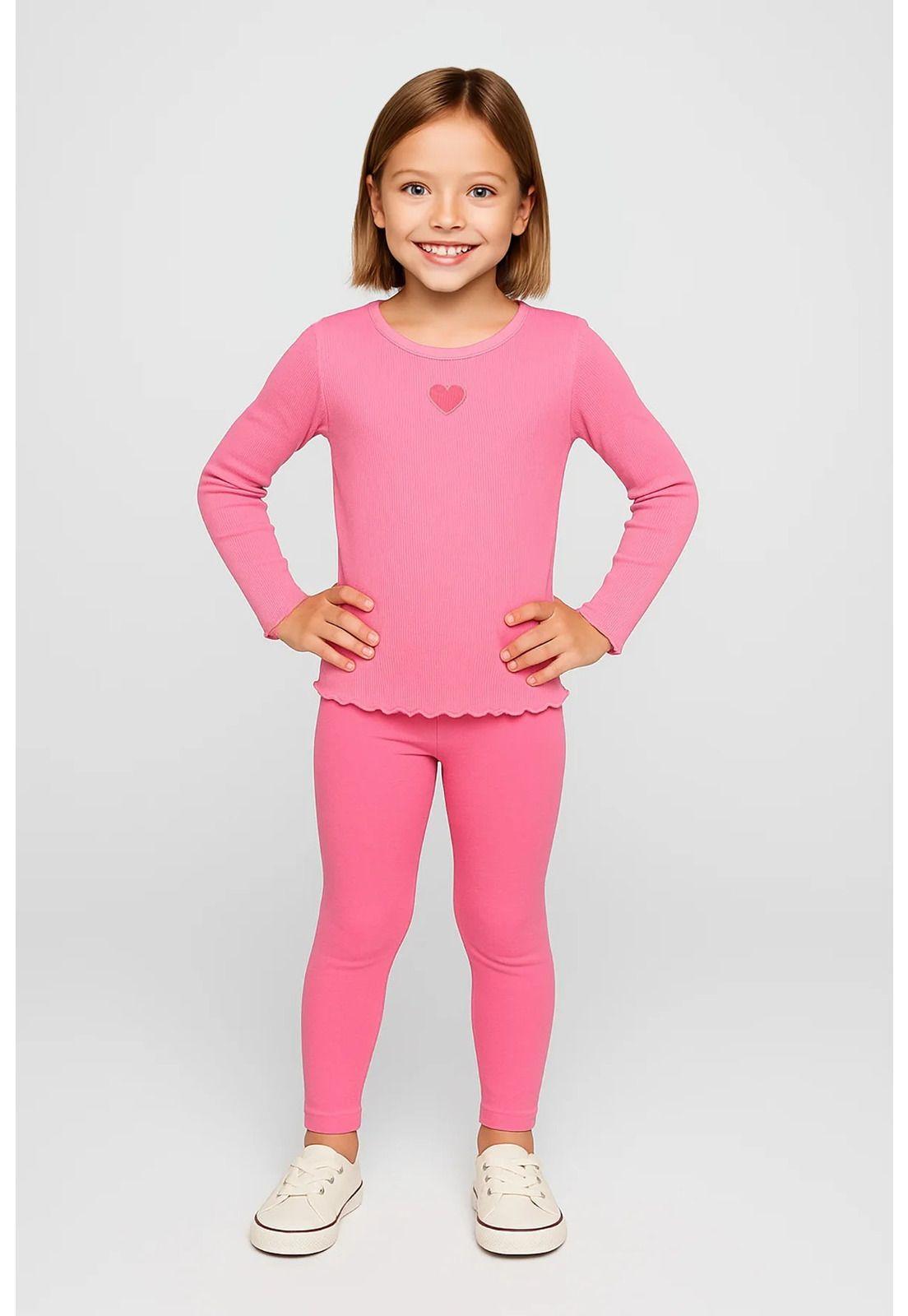 Polera Niña Rib Cut Rosado-3