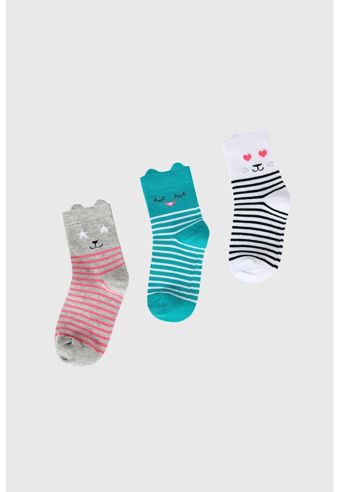 Calcetín Niña Tripack Menta-0