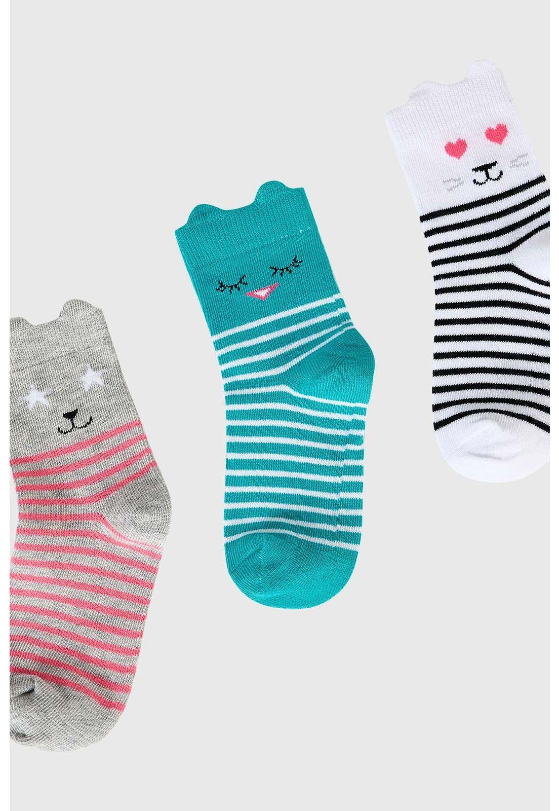 Calcetín Niña Tripack Menta-1