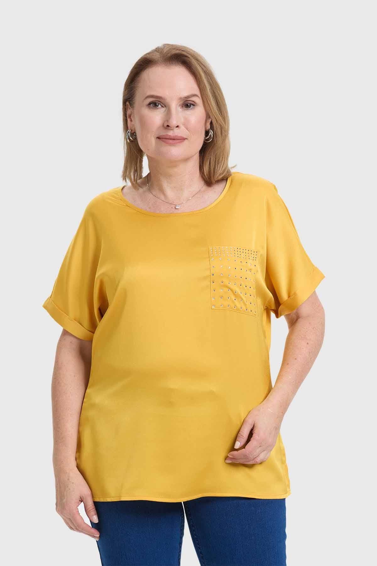 Polera Mujer Con Bolsillo Amarillo-0